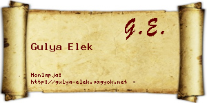 Gulya Elek névjegykártya